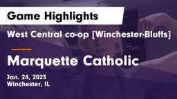 West Central co-op [Winchester-Bluffs]  vs Marquette Catholic  Game Highlights - Jan. 24, 2023
