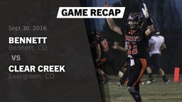 Recap: Bennett  vs. Clear Creek  2016