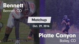 Matchup: Bennett  vs. Platte Canyon  2016