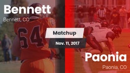 Matchup: Bennett  vs. Paonia  2017