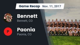Recap: Bennett  vs. Paonia  2017