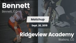 Matchup: Bennett  vs. Ridgeview Academy  2019