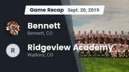 Recap: Bennett  vs. Ridgeview Academy  2019