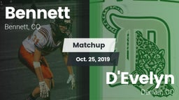 Matchup: Bennett  vs. D'Evelyn  2019