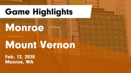Monroe  vs Mount Vernon Game Highlights - Feb. 12, 2020