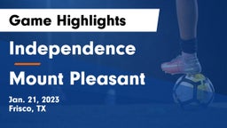 Independence  vs Mount Pleasant  Game Highlights - Jan. 21, 2023