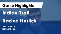 Indian Trail  vs Racine Horlick Game Highlights - Jan. 3, 2020