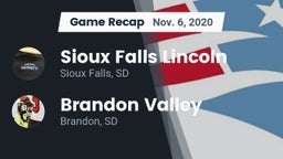 Recap: Sioux Falls Lincoln  vs. Brandon Valley  2020