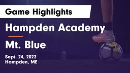 Hampden Academy vs Mt. Blue Game Highlights - Sept. 24, 2022