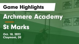 Archmere Academy  vs St Marks Game Highlights - Oct. 18, 2022