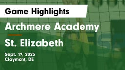 Archmere Academy  vs St. Elizabeth  Game Highlights - Sept. 19, 2023