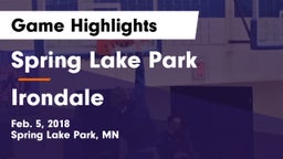 Spring Lake Park  vs Irondale  Game Highlights - Feb. 5, 2018