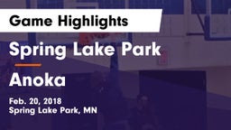 Spring Lake Park  vs Anoka  Game Highlights - Feb. 20, 2018