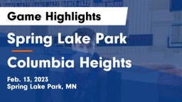 Spring Lake Park  vs Columbia Heights  Game Highlights - Feb. 13, 2023