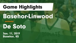 Basehor-Linwood  vs De Soto  Game Highlights - Jan. 11, 2019