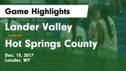 Lander Valley  vs Hot Springs County Game Highlights - Dec. 15, 2017