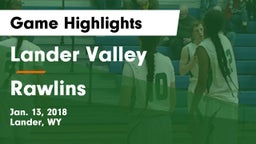 Lander Valley  vs Rawlins  Game Highlights - Jan. 13, 2018