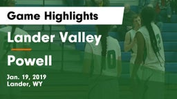 Lander Valley  vs Powell  Game Highlights - Jan. 19, 2019