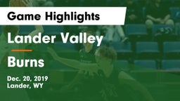 Lander Valley  vs Burns  Game Highlights - Dec. 20, 2019