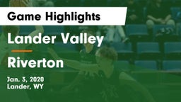 Lander Valley  vs Riverton  Game Highlights - Jan. 3, 2020