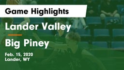 Lander Valley  vs Big Piney  Game Highlights - Feb. 15, 2020