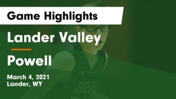 Lander Valley  vs Powell Game Highlights - March 4, 2021