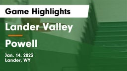 Lander Valley  vs Powell  Game Highlights - Jan. 14, 2023