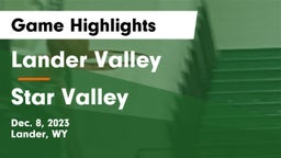 Lander Valley  vs Star Valley  Game Highlights - Dec. 8, 2023