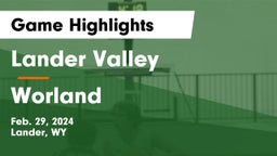 Lander Valley  vs Worland Game Highlights - Feb. 29, 2024