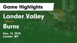 Lander Valley  vs Burns  Game Highlights - Dec. 14, 2018