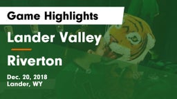 Lander Valley  vs Riverton  Game Highlights - Dec. 20, 2018