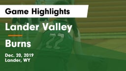 Lander Valley  vs Burns  Game Highlights - Dec. 20, 2019