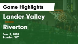 Lander Valley  vs Riverton  Game Highlights - Jan. 3, 2020