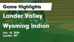 Lander Valley  vs Wyoming Indian Game Highlights - Jan. 18, 2020
