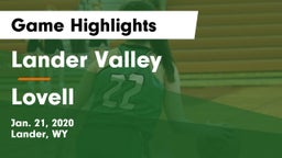Lander Valley  vs Lovell  Game Highlights - Jan. 21, 2020