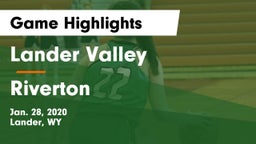 Lander Valley  vs Riverton  Game Highlights - Jan. 28, 2020