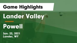 Lander Valley  vs Powell  Game Highlights - Jan. 23, 2021