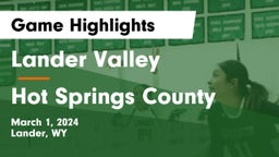 Lander Valley  vs Hot Springs County  Game Highlights - March 1, 2024