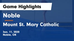 Noble  vs Mount St. Mary Catholic  Game Highlights - Jan. 11, 2020