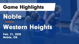 Noble  vs Western Heights  Game Highlights - Feb. 21, 2020