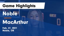 Noble  vs MacArthur  Game Highlights - Feb. 27, 2021