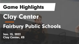 Clay Center  vs Fairbury Public Schools Game Highlights - Jan. 15, 2022