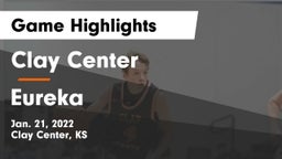 Clay Center  vs Eureka  Game Highlights - Jan. 21, 2022