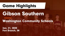 Gibson Southern  vs Washington Community Schools Game Highlights - Jan. 21, 2020