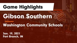 Gibson Southern  vs Washington Community Schools Game Highlights - Jan. 19, 2021