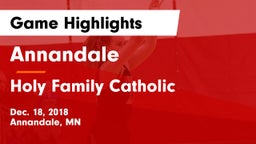 Annandale  vs Holy Family Catholic  Game Highlights - Dec. 18, 2018