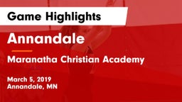 Annandale  vs Maranatha Christian Academy Game Highlights - March 5, 2019