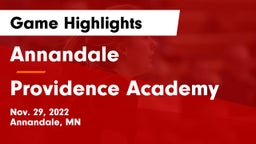 Annandale  vs Providence Academy Game Highlights - Nov. 29, 2022