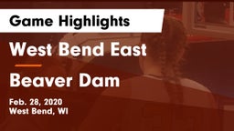 West Bend East  vs Beaver Dam  Game Highlights - Feb. 28, 2020