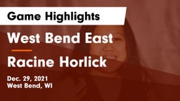 West Bend East  vs Racine Horlick Game Highlights - Dec. 29, 2021